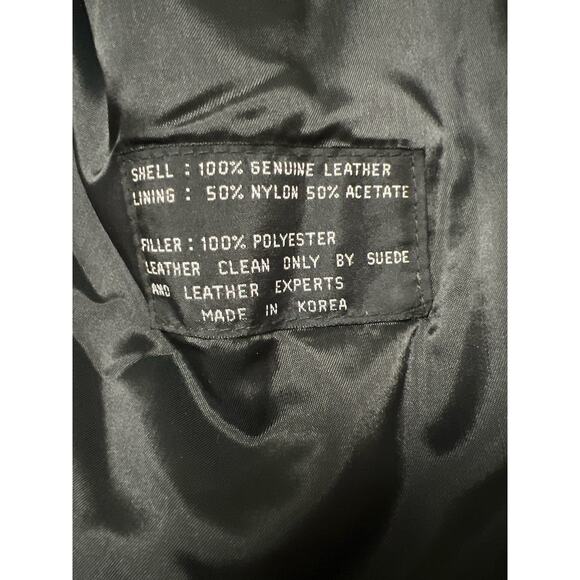 the Leather Warehouse Vintage Genuine Black Leather Jacket Paisley Size Large - Picture 8 of 8